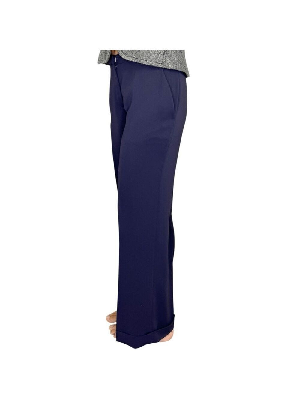 Vintage Rodier Paris made in France deep purple blue wide leg trousers EU 38